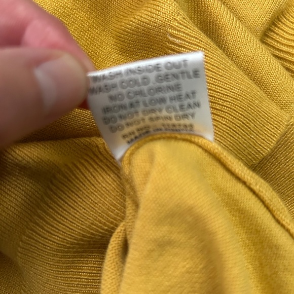Mikarose Cardigan Sweater Women's Button Up Yellow Size Large - Picture 5 of 5